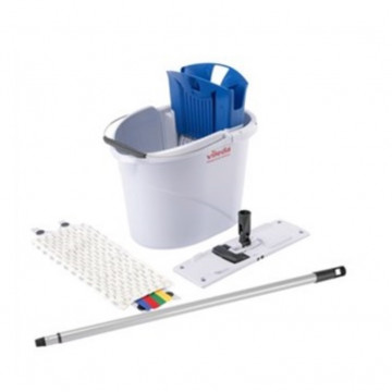 Plastikinio kibiro Vileda UltraSpeed Mini su nugręžėju komplektas: laikiklis su kotu ir pašluostė