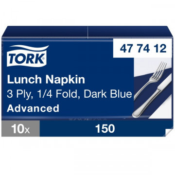 Stalo servetėlės Tork Advanced, 33x33 cm, tamsiai mėlynos, 3sl.