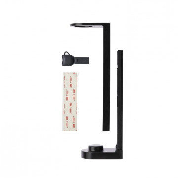 Viengubas laikiklis GFL, tvirtinamas prie sienos su lipnia juostele, juodas