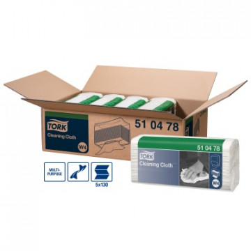 Neaustinės medž. šluostės lapeliais Tork Premium 510 W4, 1sl., 130vnt