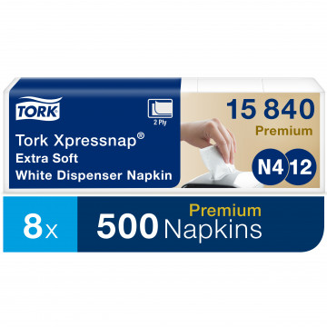 Stalo servetėlės dozatoriams Tork Premium Extra soft Xpressnap N4, 21,6x33cm, 2sl.