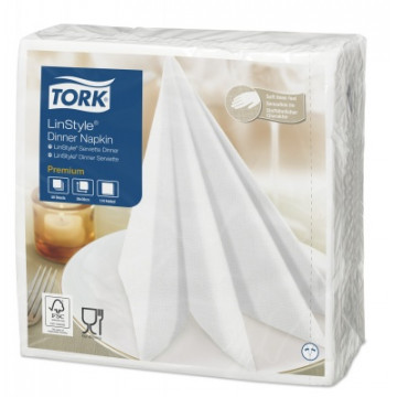 Stalo servetelės Tork Premium LinStyle, 39x39cm, baltos, 1sl.