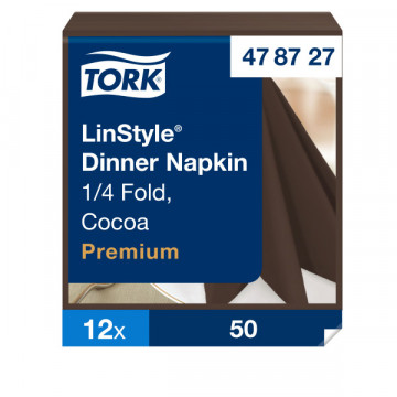 Stalo servetelės Tork Premium LinStyle, 39x39cm, kakavos spalvos, 1sl.