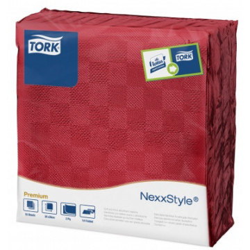 Stalo servetelės Tork Premium NexxStyle, 38x39cm, burgundiškos spalvos, 2sl.