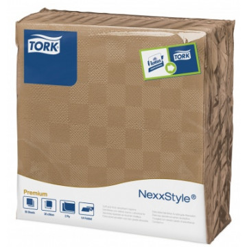 Stalo servetelės Tork Premium NexxStyle, 38x39cm, šviesiai rudos, 2sl.