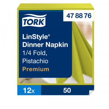 Stalo servetelės Tork Premium LinStyle, 39x39cm, pistacijų spalvos, 1sl.