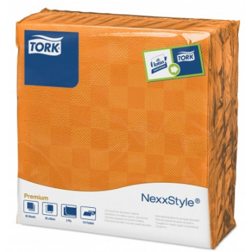 Stalo servetelės Tork Premium NexxStyle, 38x39cm, oranžinės, 2sl.