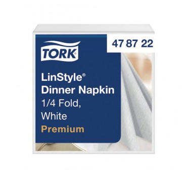Stalo servetelės Tork Premium LinStyle, 39x39cm, baltos, sulankstymas 1/4, 1sl.