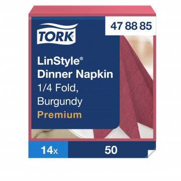 Stalo servetelės Tork Premium LinStyle, 39x39cm, burgundiškos spalvos, 1sl.