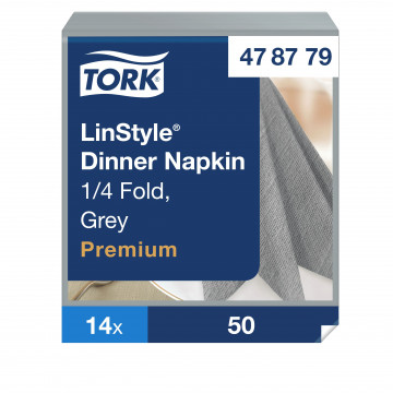 Stalo servetelės Tork Premium LinStyle, 39x39cm, pilkos, 1sl.