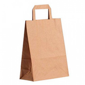 Vienkartiniai maišeliai su rankena 22x10x28cm, popieriniai, rudos sp., max +100°C 250vnt.