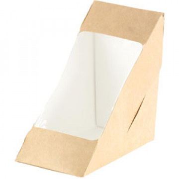 Duni Vienkartinės dėžutės sumuštiniams Ecoecho su skaidriu langeliu kartonas, PLA, 590 ml,max +40°C, 650 vnt.