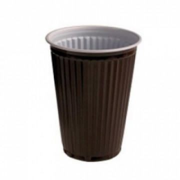 Vienkartiniai puodeliai automatams 180ml, rudo/balto plastiko, 100vnt