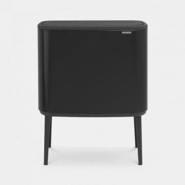 Šiukšlių dėžė Brabantia Bo Touch Bin, juodo matinio metalo, 11+23l