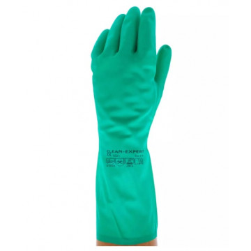 Apsauginės nitrilo pirštinės Solidsafety Clean Protect, 8 dydis, žalios, 1 pora