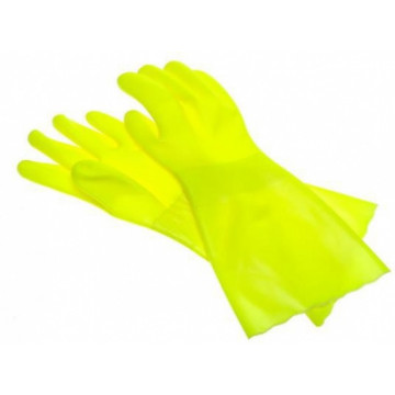 Itin tvirtos PVC pirštinės SolidSafety ChemP, geltonos, L (9) dydis, 1pora