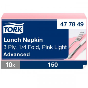 Stalo servetėlės Tork Advanced, 33x33 cm, rožinės, 3sl.