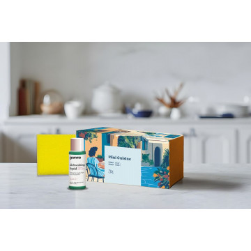 Virtuvės valymo reikmenų rinkinys (kempinė, indų ploviklis (30ml)