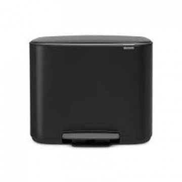 Šiukšlių dėžė Brabantia Bo Pedal Bin, juodo matinio metalo, 11+23l