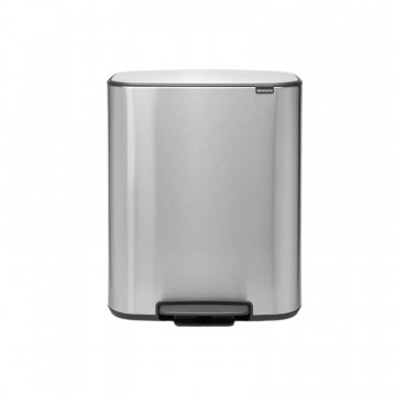 Šiukšlių dėžė atidaroma koja Brabantia Bo, matinio metalo, FPP, 60l