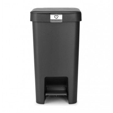 Šiukšlių dėžė atidaroma koja Brabantia StepUp, tamsiai pilka, 16L Šiukšlių dėžė atidaroma koja Brabantia StepUp, tamsiai pilka, 16L
