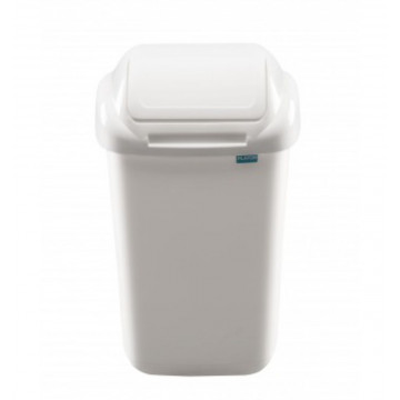 Šiukšlių dėžė svyruojančiu dangčiu, balta, 30l