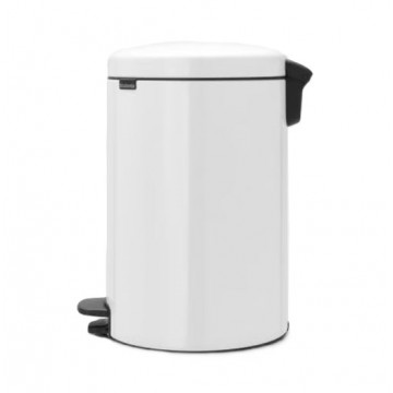 Šiukšlių dėžė atidaroma koja su metaliniu kibiru Brabantia NewIcon, balta, 20l