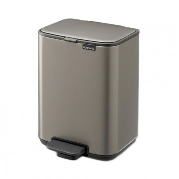 Šiukšlių dėžė atidaroma koja Brabantia Bo, platinos spalvos, 4l